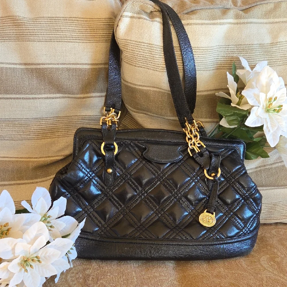 Brahmin Amy Rivington Black Leather Quilted Handbag - Picture 1 of 8